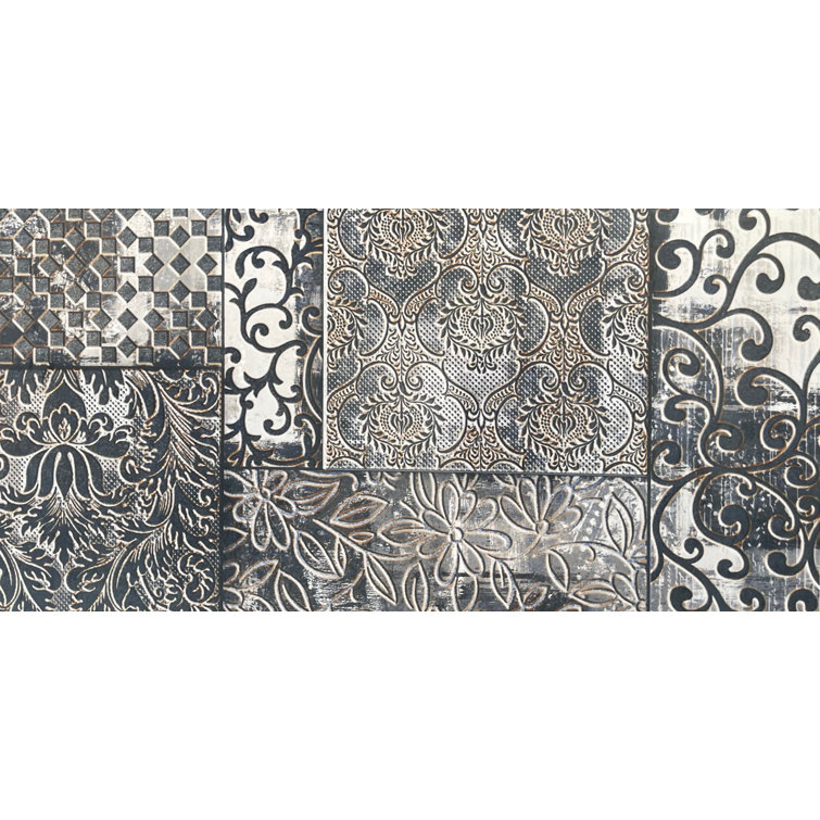 Moroccan Mosaic Tile House Lagos 12" x 24" Ceramic Metal Wall & Floor Tile Perigold